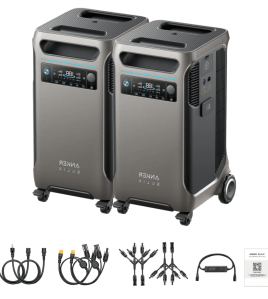 Anker SOLIX F3800 3840Wh Portable Power Station x 2 + Double Power Hub