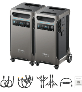 Anker SOLIX F3800 3840Wh Portable Power Station x 2 + Double Power Hub