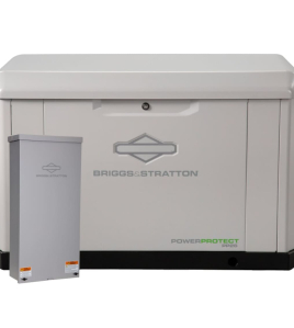 Briggs And Stratton PowerProtect Series 26 / 24kW (120 / 240V) Single-Phase Air Cooled Multi-Fuel Standby Generator with 400a Automatic Transfer Switch