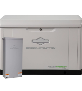 Briggs And Stratton PowerProtect Series 26 / 24kW (120 / 240V) Single-Phase Air Cooled Multi-Fuel Standby Generator with 400a Automatic Transfer Switch