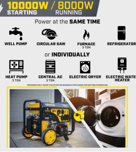 Champion 8,000-Watt (120 / 240V) Electric Button / Recoil / Remote Start Gasoline Portable Generator with CO Shield (49-State)