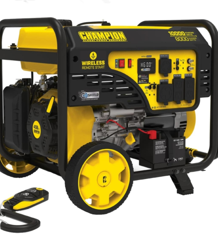 Champion 8,000-Watt (120 / 240V) Electric Button / Recoil / Remote Start Gasoline Portable Generator with CO Shield (49-State) Champion 8,000-Watt (120 / 240V) Electric Button / Recoil / Remote Start Gasoline Portable Generator with CO Shield (49-State)