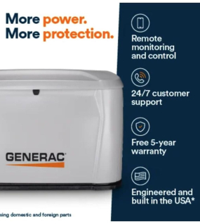 Generac 22 kW (240 V) Single-Phase Air Cooled Multi-Fuel Standby Generator with 200A Automatic Transfer Switch