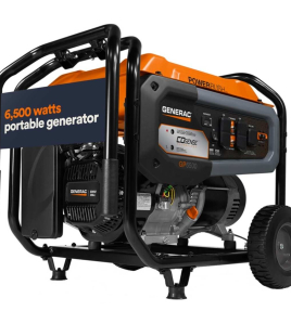 Generac GP Series 6,500 Watt (120 / 240V) Recoil Start Gasoline Portable Generator with CO-SENSE and Convenience Cord (49-State)