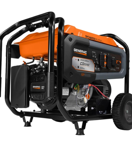 Generac GP Series 6,500 Watt (120 / 240V) Electric Button / Recoil Start Gasoline Portable Generator with COsense (49-State)