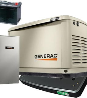 Generac Guardian Series 10kW (120 / 240V) Single-Phase Air Cooled Multi-Fuel Standby Generator 100a 16-Circuit Automatic Transfer Switch, Wi-Fi, Pad, Battery