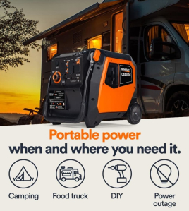 Generac IQ Series 3,900 Watt (120V) Electric Button / Recoil Start Multi-Fuel Inverter Portable Generator with COsense (CARB)