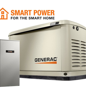 Generac Guardian Series 10 kW (120 / 240V) Single-Phase Air Cooled Multi-Fuel Standby Generator with 100a Automatic Transfer Switch