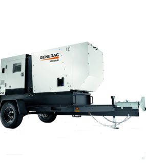 Generac MDG100DF4-STD3 80kW (Prime) / 85kW (Standby) Multi-Voltage Skid-Mount Diesel Generator (John Deere Engine) with Single-Axle Trailer