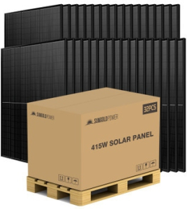 SunGoldPower 415W Mono Black Perc Solar Panel Full Pallet (32 Panels)