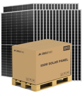 SunGoldPower 550W Mono Perc Solar Panel Full Pallet (32 Panels)