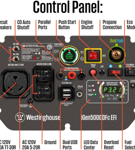 Westinghouse Power Equipment 3,900-Watt (120V) Electric Button / Recoil / Remote Start Multi-Fuel EFI Portable Inverter Generator