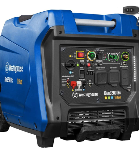 Westinghouse Power Equipment 6,600-Watt (120 / 240V) Electric Button / Recoil / Remote Start Tri-Fuel Inverter Portable Generator with CO Sensor (49-State) Westinghouse Power Equipment 6,600-Watt (120 / 240V) Electric Button / Recoil / Remote Start Tri-Fuel Inverter Portable Generator with CO Sensor (49-State)