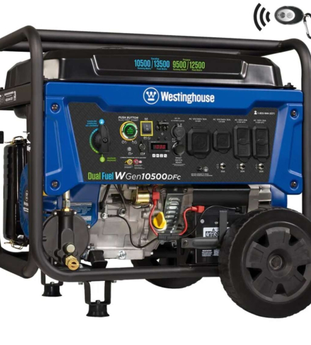 Westinghouse Power Equipment 10,500-Watt (120 / 240V) Electric Button / Recoil / Remote Start Multi-Fuel Portable Generator with CO Sensor (49-State) Westinghouse Power Equipment 10,500-Watt (120 / 240V) Electric Button / Recoil / Remote Start Multi-Fuel Portable Generator with CO Sensor (49-State)