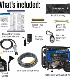 Westinghouse Power Equipment 10,500-Watt (120 / 240V) Electric Button / Recoil / Remote Start Tri-Fuel Portable Generator with CO Sensor (49-State)