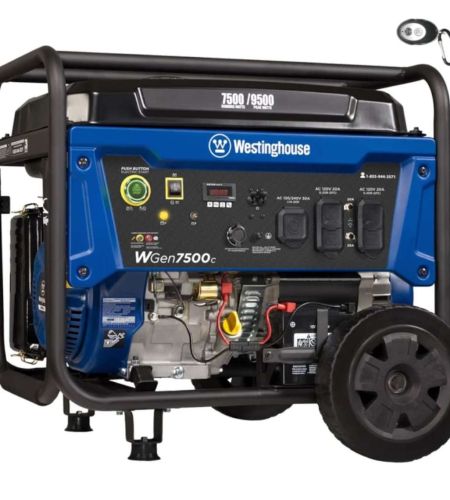 Westinghouse Power Equipment 7,500-Watt (120 / 240V) Electric Button / Recoil / Remote Start Gasoline Portable Generator with CO Sensor Westinghouse Power Equipment 7,500-Watt (120 / 240V) Electric Button / Recoil / Remote Start Gasoline Portable Generator with CO Sensor