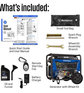 Westinghouse Power Equipment 9,500-Watt (120 / 240V) Electric Button / Recoil / Remote Start Gasoline Portable Generator with CO Sensor