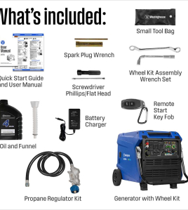 Westinghouse Power Equipment 9,000-Watt (120 / 240V) Electric Button / Recoil / Remote Start Multi-Fuel Inverter Generator with CO Sensor